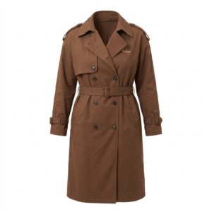 Rafzar Women's Brown Cotton Trench Coat - Large